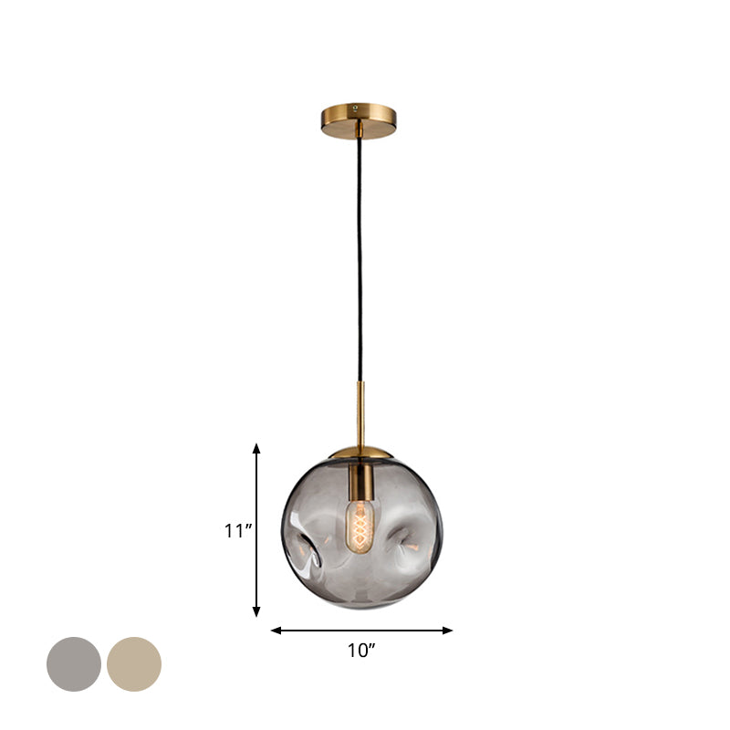 Alessandra - Modern Cognac/Smoke Grey Glass Pendant Light For Living Room