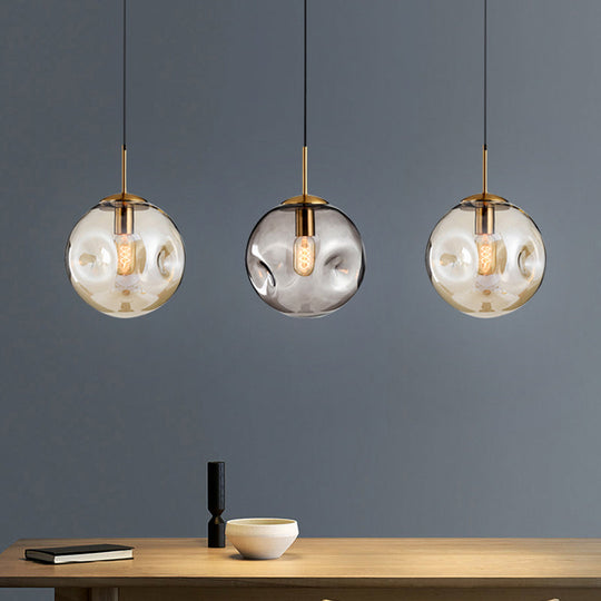 Alessandra - Modern Cognac/Smoke Grey Glass Pendant Light For Living Room