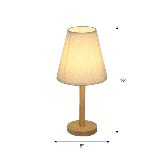 Lillian - Tapered Shade Night Lamp: Simplicity Wood Table Lighting