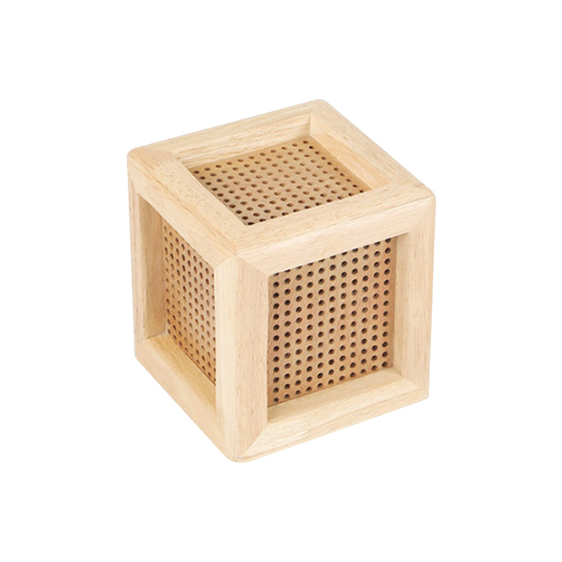 Zoé - Minimalist Cube Box Bedside Mini Night Lamp Wooden 1 Head Nordic Table Light With Pierced