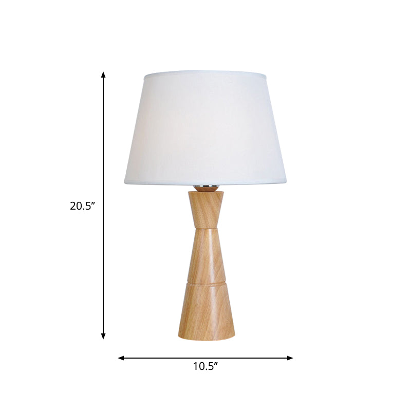 Victoria - Nordic Fabric Wood Table Lamp With Funnel Base