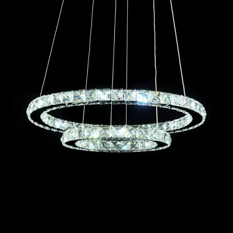 Multi Tier Crystal Encrusted Luxury Chandelier Led Pendant Lighting