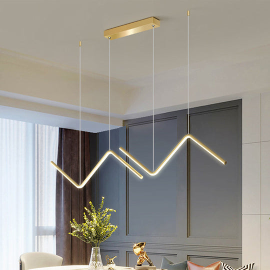 Menkab - Modern Zigzag Pendant Light Fixture Minimalism Aluminum Dining Room Led Ceiling In