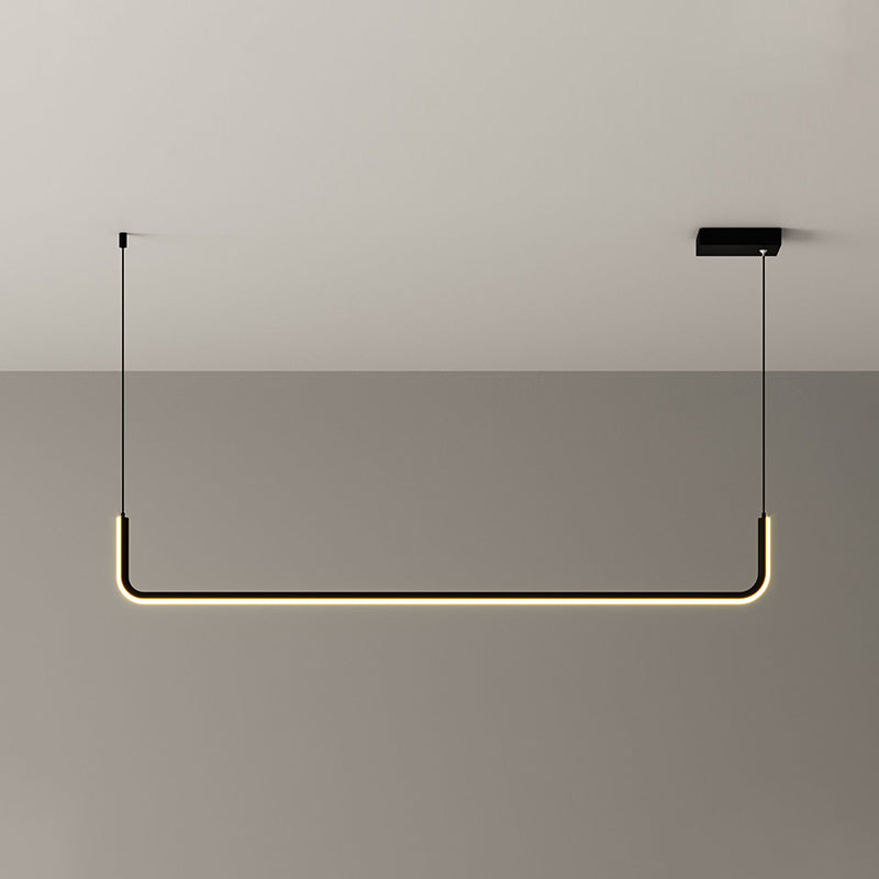 Molly - Sleek Aluminum Linear Pendant Light Fixture Simplicity Black/Gold Led Hanging Lamp Over