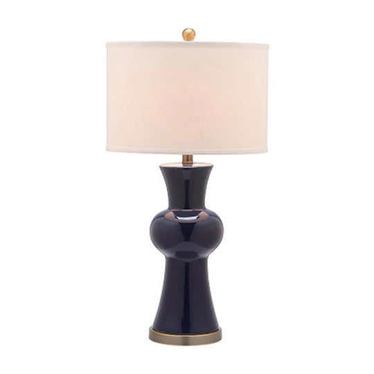 Francine - Ceramic Vase Night Lamp Modern 1 - Light Standing Table Light In White/Royal