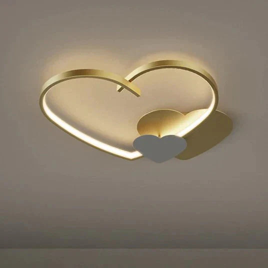 Sophie’s Modern Simple Copper Heart - Shaped Led Room Ceiling Lamp