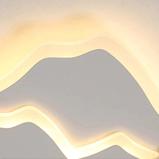 Acrylic Mountain Ceiling Light Living Room Hallway Modern LED Flushmount Light in White - Clearhalo - 'Ceiling Lights' - 'Close To Ceiling Lights' - 'Close to ceiling' - 'Flush mount' - Lighting' - 198187