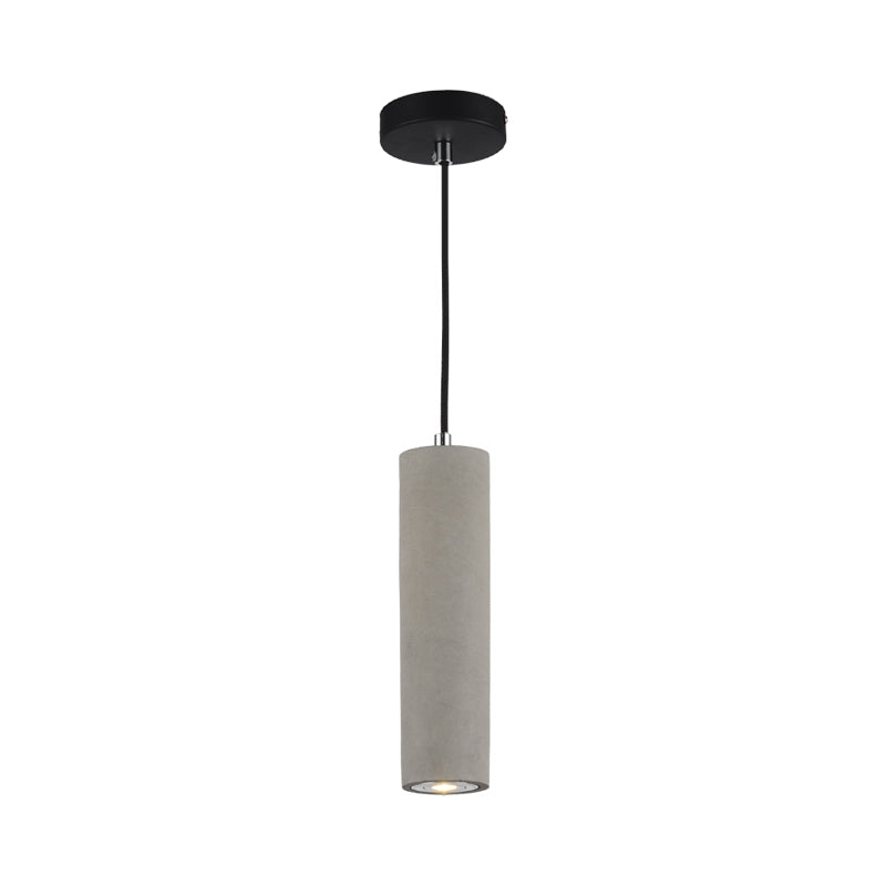 Led Nordic Ceiling Lamp - White/Yellow Light Cement Tubular Bedside Down Lighting Pendant