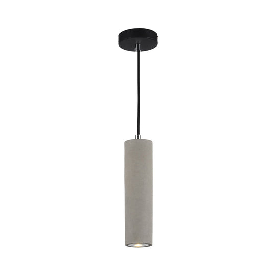 Led Nordic Ceiling Lamp - White/Yellow Light Cement Tubular Bedside Down Lighting Pendant