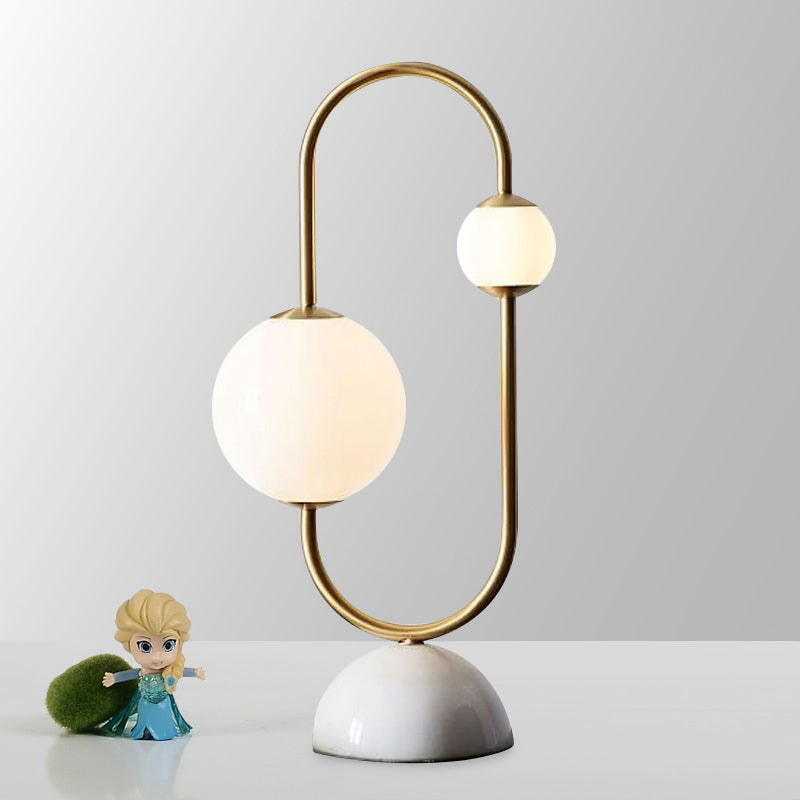 Vivienne - Postmodern Brass Circuit Design Night Lamp With Marble Base White