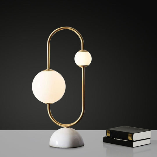 Vivienne - Postmodern Brass Circuit Design Night Lamp With Marble Base
