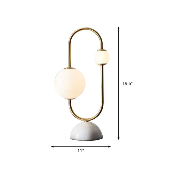 Vivienne - Postmodern Brass Circuit Design Night Lamp With Marble Base