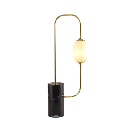 Caterina - Black Circuit Nightstand Light Designer Marble 1 - Light And Brass Table Lamp With Oval
