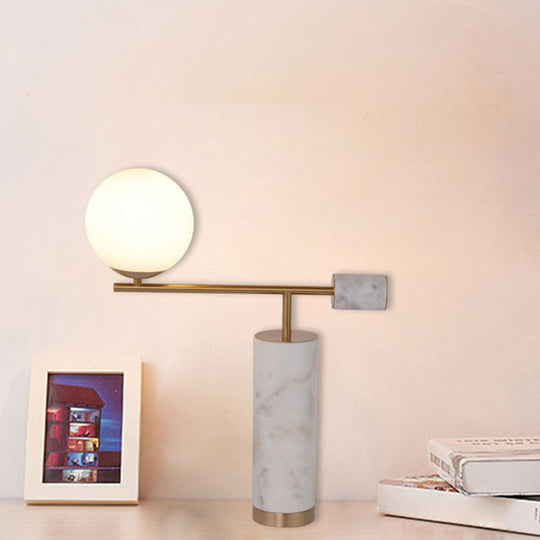 Corinne - Exquisite Designer Smoking Pipe Night Lamp: Marble 1 Head Living Room White
