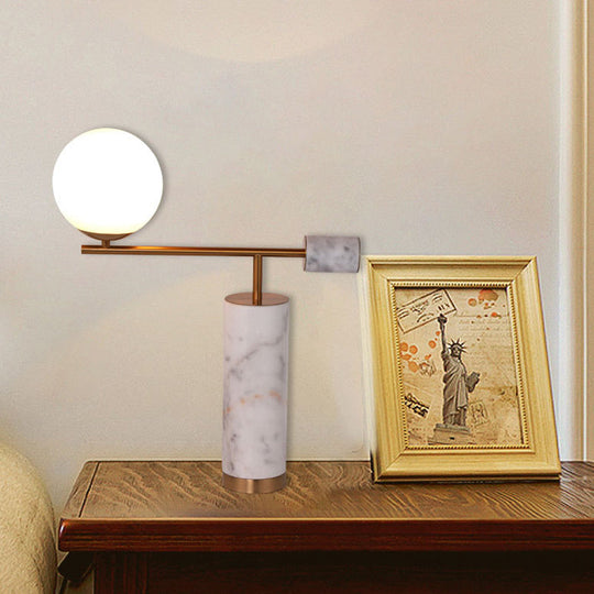 Corinne - Exquisite Designer Smoking Pipe Night Lamp: Marble 1 Head Living Room
