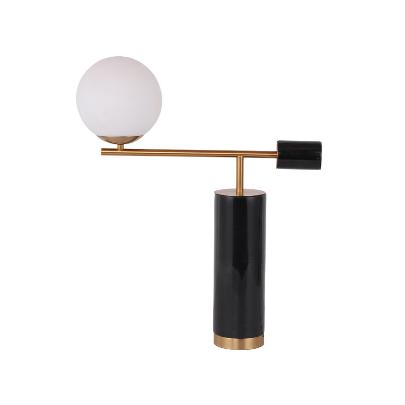 Corinne - Exquisite Designer Smoking Pipe Night Lamp: Marble 1 Head Living Room Black