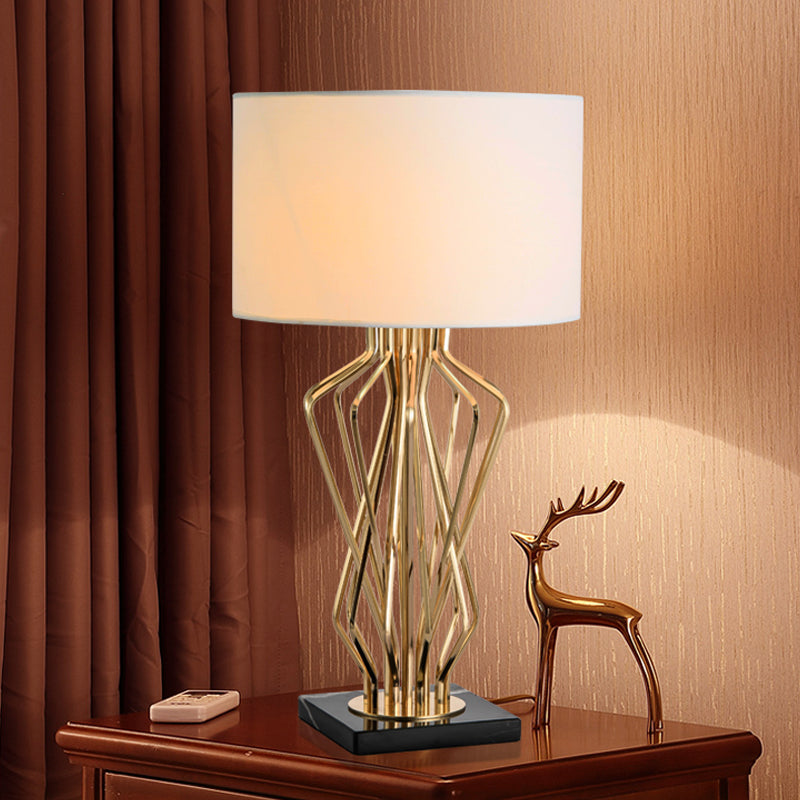 Noémie - Gold Finish Hourglass Night Light Table Lamp White