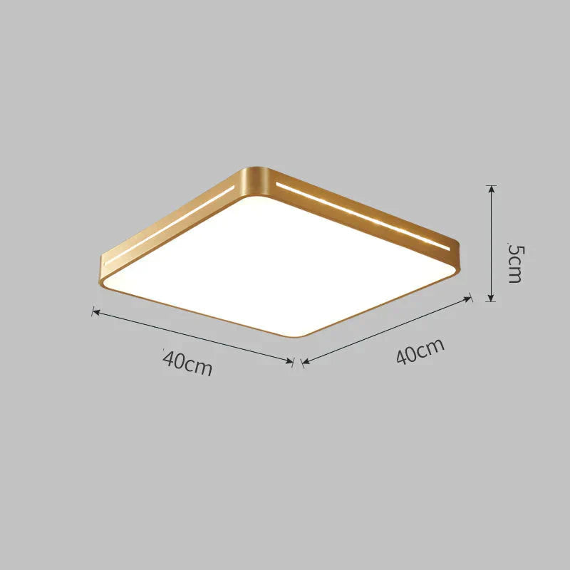 New Nordic Copper Modern Minimalist Ceiling Lamp Ultra - Thin Bedroom Round Square Study Balcony