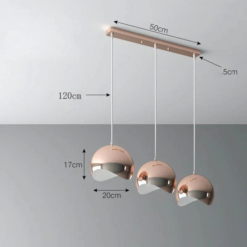 Nordic Chandelier Creative Modern Light Luxury Restaurant Simple Single Head Three Silver Rose Gold