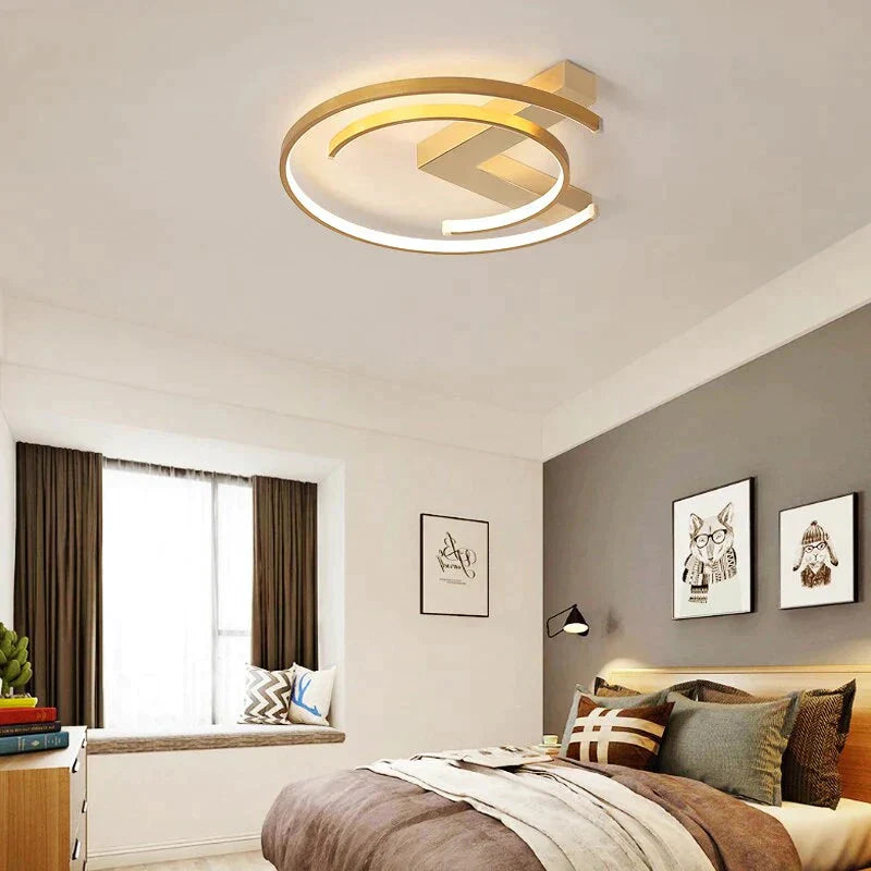 Led Ceiling Lights Gold Body Modern Living Room For Bedroom Support Remote Control Led Lamps