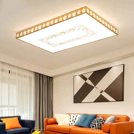 New Simple Modern Atmosphere Living Room Lamp Home Hall Headlights Led Ceiling Rectangular Lighting