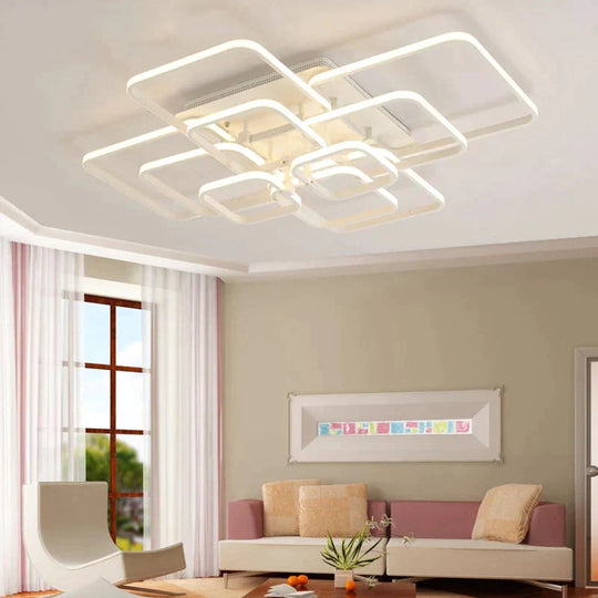 New Modern Led Acrylic Pendant Lights Fixture Rectangular Living Room Luminarias De Interior Home