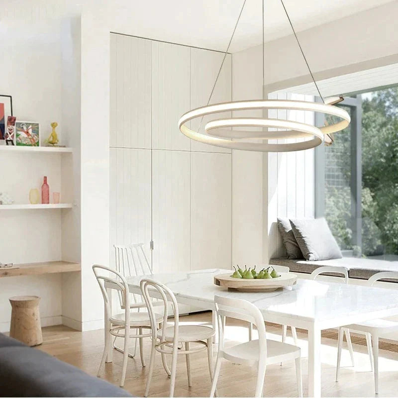 Black White Color Led Modern Pendant Lights For Dining Living Room Kitchen Aluminum Lamp Body