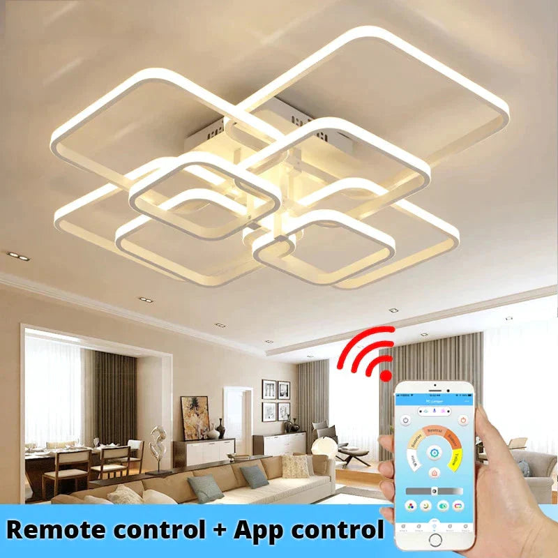 Modern Led Chandelier With Remote Control Acrylic Lights For Living Room Bedroom Home Ceiling