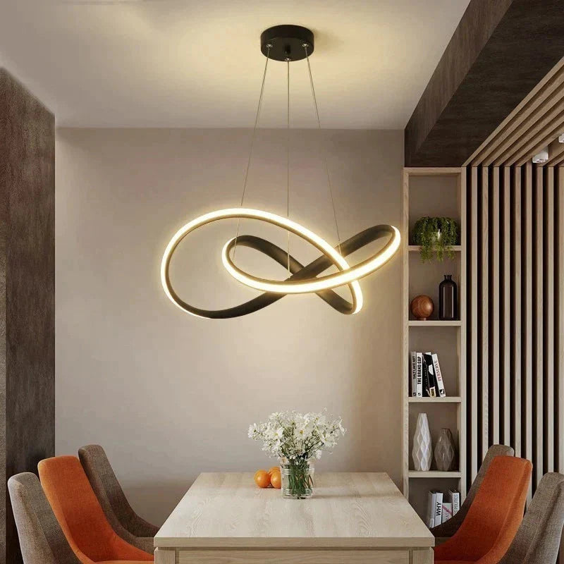 Kitchen Led Pendant Lights White Black For Shop Bar Dining Aluminum Body Dimmable With Remote