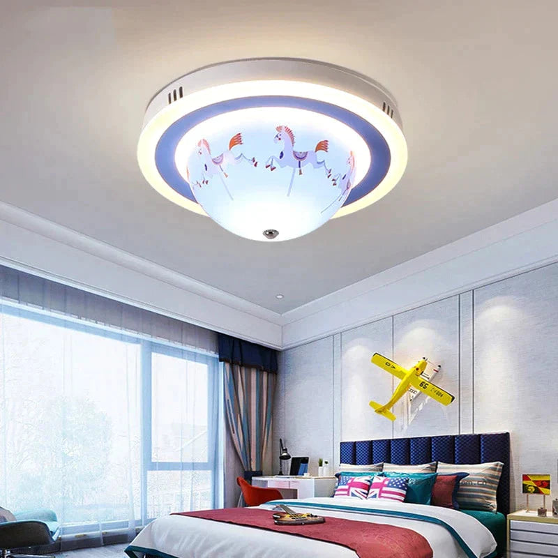 Ceiling Lamp Girl Bedroom Boy Child Eye Protection Led Simple Modern Creative Cartoon Room Rotating