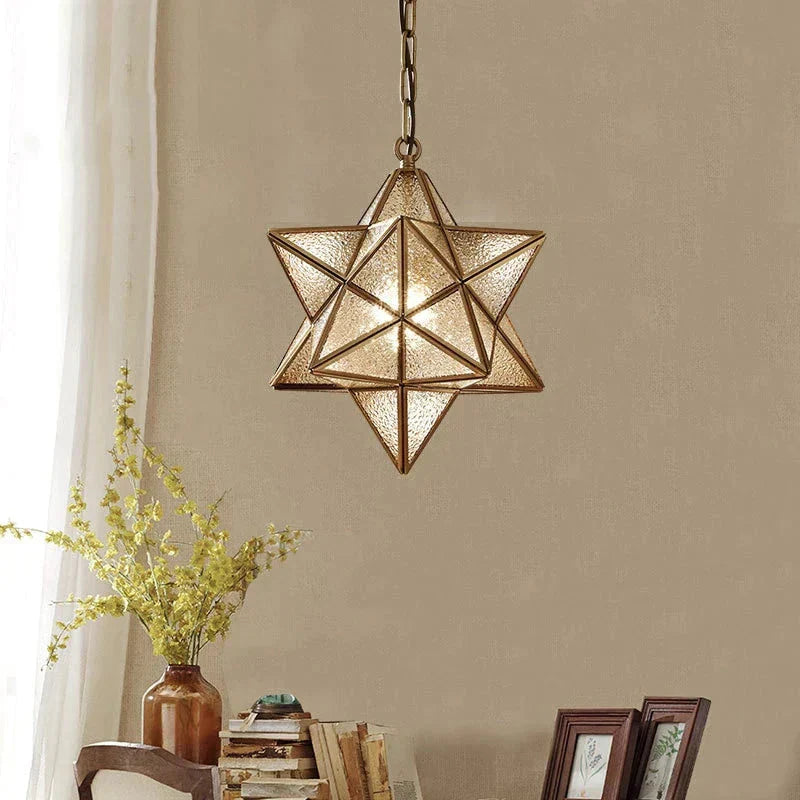 Loft Decor Star Copper Pendant Lights For Dining Room Lustre Salon Modern Lighting Suspension
