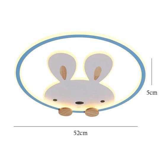 Light In The Bedroom Simple Modern Creative Cartoon Bunny Princess Room Lamp Led Ceiling Blue /