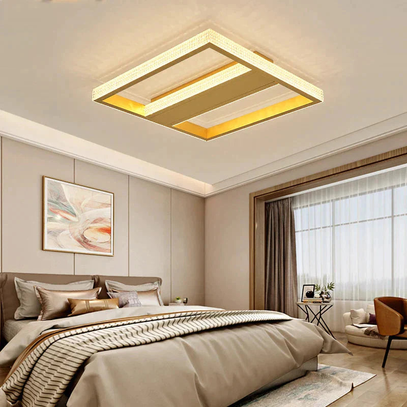 Modern Round/Square Acrylic Led Ceiling Lamps Living Room Bedroom Dimmable Remote Control Light