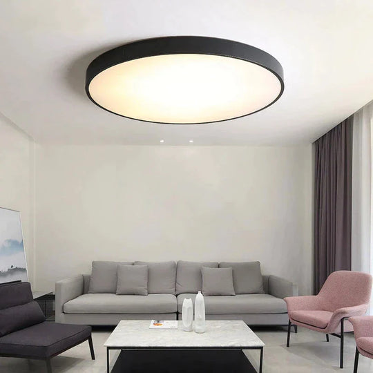 Metal Modern Led Ceiling Light Black&White Simple Chandelier Lamp For Living Room Bedroom Dining