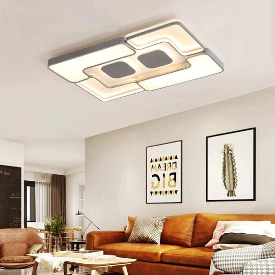 Led Ceiling Lights White/Grey Body Modern Living Room For Bedroom Support Remote Control Led Lamps