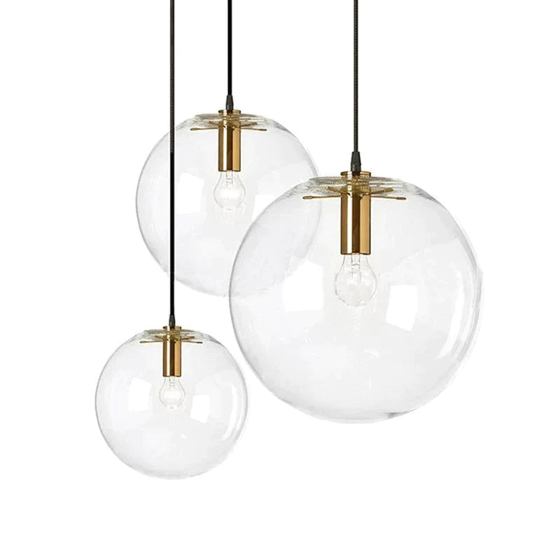 Nordic Modern Minimalist Glass Ball Pendant Lamp Single-Head Restaurant Bar Light E27