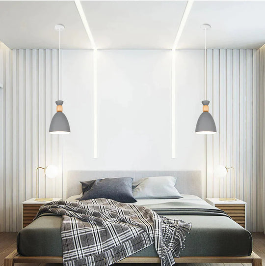 Led Pendant Lamp Modern Hanging Lights Lighting Wood For Restaurant Dining Room Bedroom