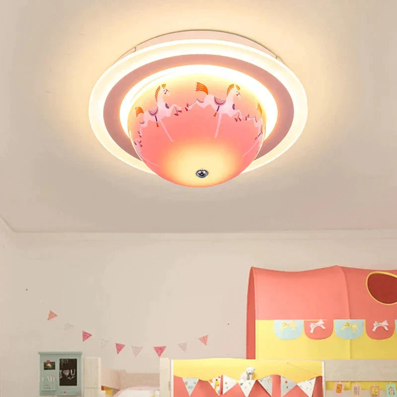 Ceiling Lamp Girl Bedroom Boy Child Eye Protection Led Simple Modern Creative Cartoon Room Rotating