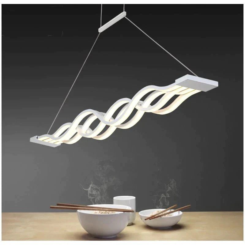 White Led Pendant Light For Living Room Dining Kitchen Hanging Lamp 120Cm 100Cm Cool White No