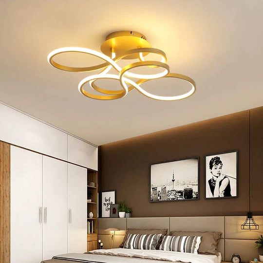 Modern Ceiling Lights White/Gold/Coffee Color Led Lamp For Living Room Bed Study Surface Mounted