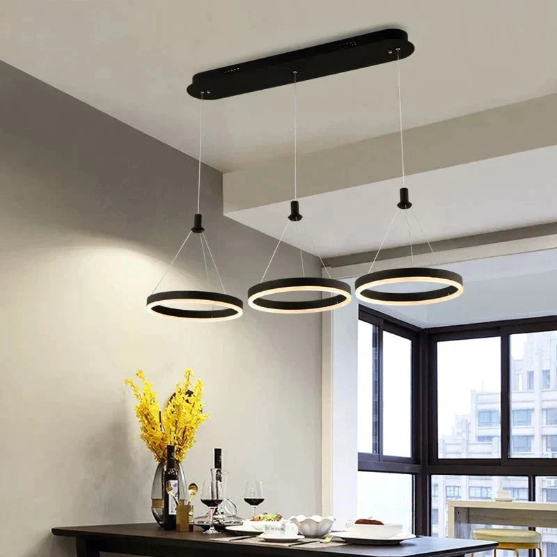 Modern Led Pendant Lamps For Dinning Room Acrylic Round Circle Hanging Lamp Dining Kitchen Light 3