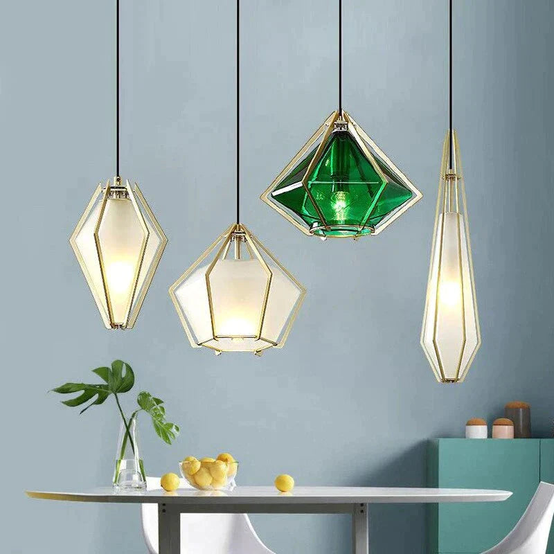 Contemporary Multicolored Glass Pendant Lamp For Various Settings