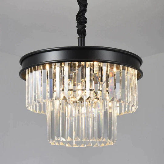 Retro Nordic Crystal K9 Led Modern Royal Cake Chandelier Lamp Lustres Lights E14 For Living Room