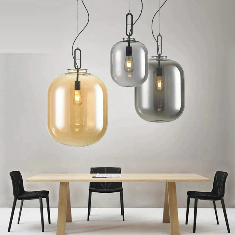 Nordic Modern Creative Glass Melon Single - Head Pendant Lights For Living Room Dining Bedroom