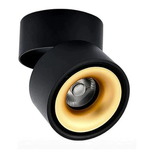 Led Surface Mounted Ceiling Light Foldable And 360 Degree Rotatable Cob Background Black - Golden