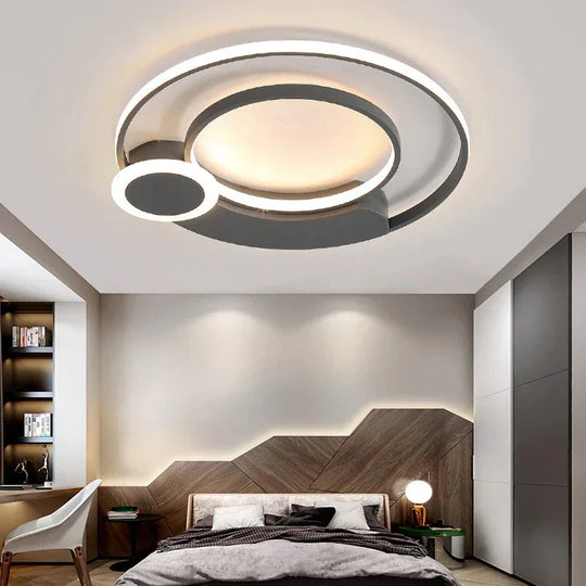 New Modern Led Ceiling Lights For Living Room Bedroom White With Black Surface Mounted Lighting