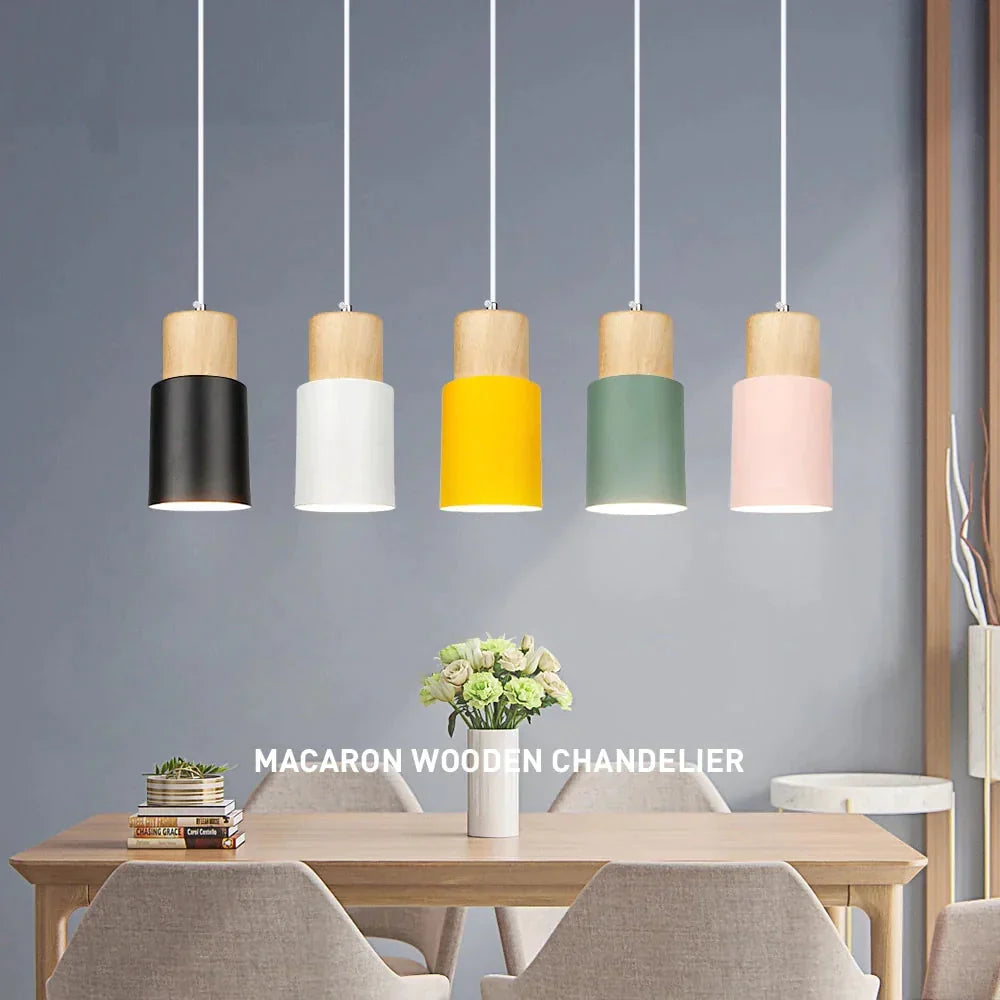 Modern Pendant Lights Nordic Wood Light Loft Lamps E27 For Dinning Room Home Decoration Restaurant