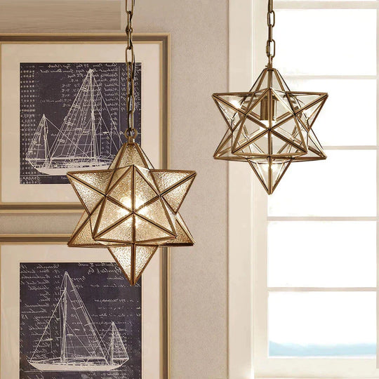 Loft Decor Star Copper Pendant Lights For Dining Room Lustre Salon Modern Lighting Suspension