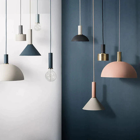 Multicolor Pendant Lights Nordic Living Room Iron Hanging Lamp Cafe Restaurant Decor Droplights