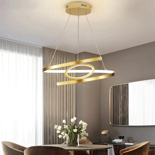 Gold Led Pendant Lights For Kitchen Aluminum Silica Suspension Hanging Cord Lamp Dinning Room